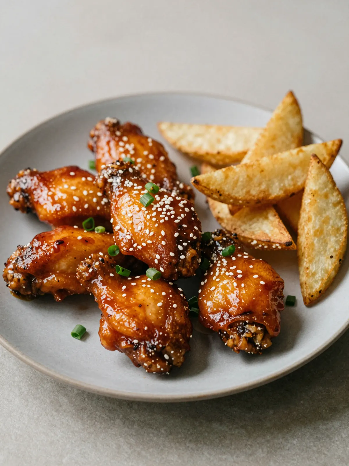 Honey buffalo wings with wedges